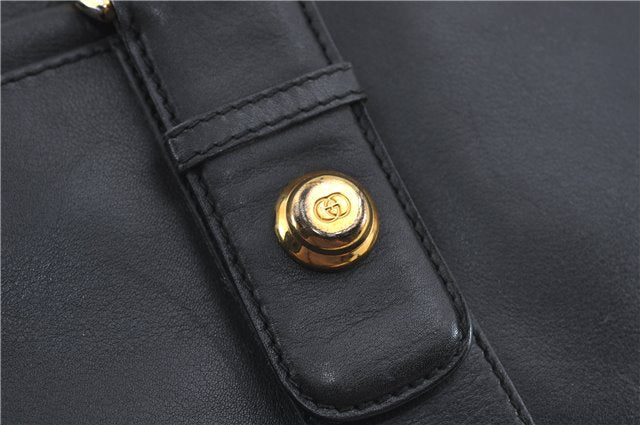Authentic GUCCI Shoulder Tote Bag Leather Black J2552
