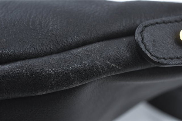 Authentic GUCCI Shoulder Tote Bag Leather Black J2552