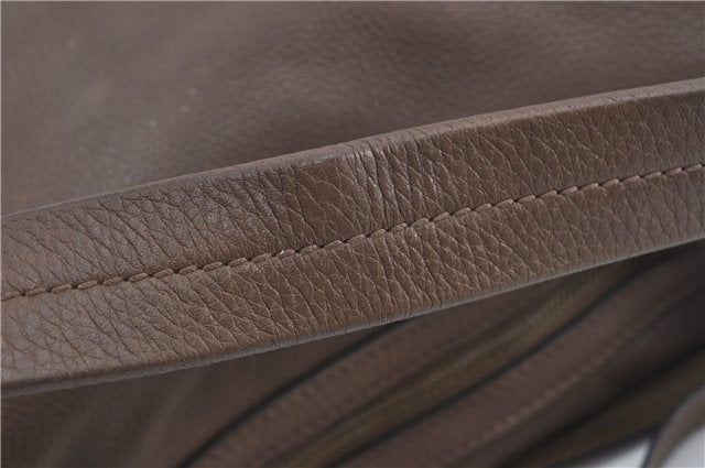 Authentic GUCCI Shoulder Hand Bag Leather Brown J2555