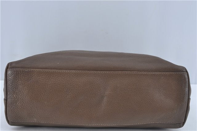 Authentic GUCCI Shoulder Hand Bag Leather Brown J2555