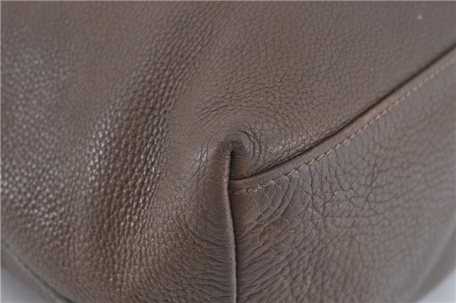 Authentic GUCCI Shoulder Hand Bag Leather Brown J2555