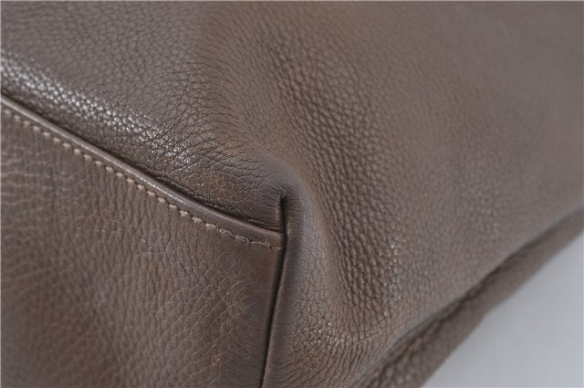 Authentic GUCCI Shoulder Hand Bag Leather Brown J2555
