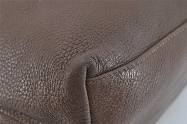 Authentic GUCCI Shoulder Hand Bag Leather Brown J2555