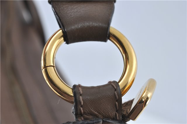 Authentic GUCCI Shoulder Hand Bag Leather Brown J2555