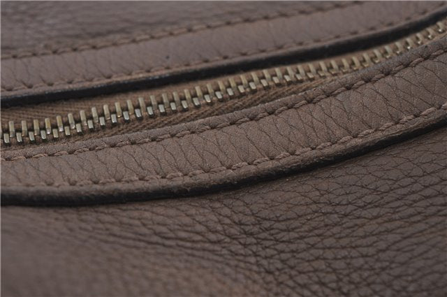 Authentic GUCCI Shoulder Hand Bag Leather Brown J2555