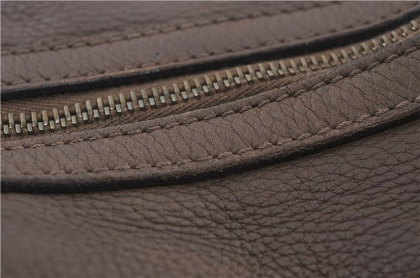 Authentic GUCCI Shoulder Hand Bag Leather Brown J2555