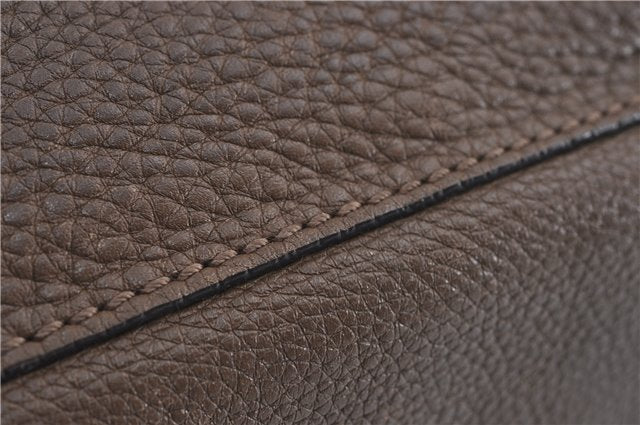 Authentic GUCCI Shoulder Hand Bag Leather Brown J2555