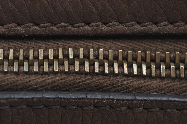 Authentic GUCCI Shoulder Hand Bag Leather Brown J2555