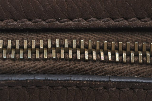 Authentic GUCCI Shoulder Hand Bag Leather Brown J2555