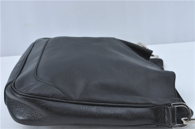 Authentic GUCCI Bamboo Hand Bag Purse Leather 0014095 Black Junk J2561