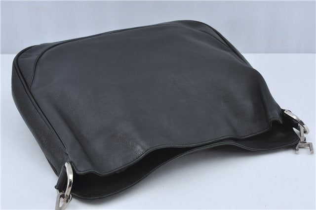 Authentic GUCCI Bamboo Hand Bag Purse Leather 0014095 Black Junk J2561