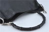 Authentic GUCCI Bamboo Hand Bag Purse Leather 0014095 Black Junk J2561