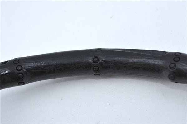 Authentic GUCCI Bamboo Hand Bag Purse Leather 0014095 Black Junk J2561