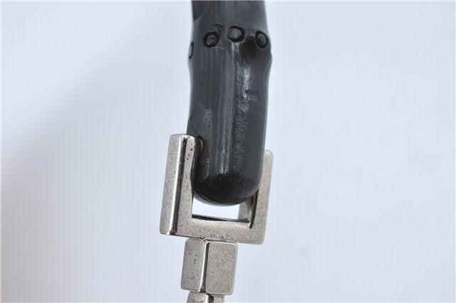 Authentic GUCCI Bamboo Hand Bag Purse Leather 0014095 Black Junk J2561