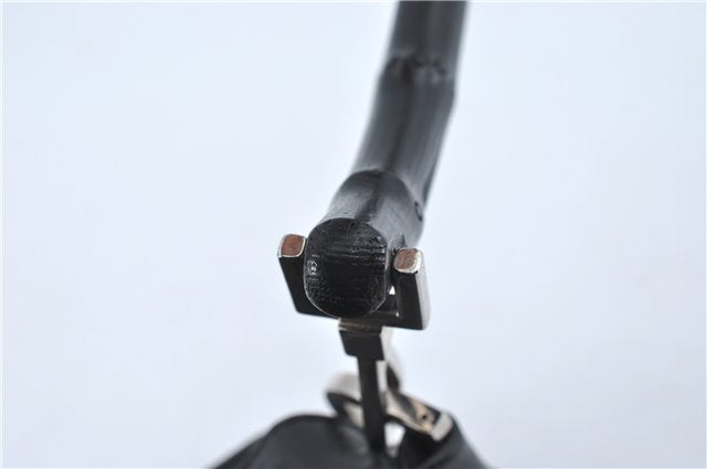 Authentic GUCCI Bamboo Hand Bag Purse Leather 0014095 Black Junk J2561