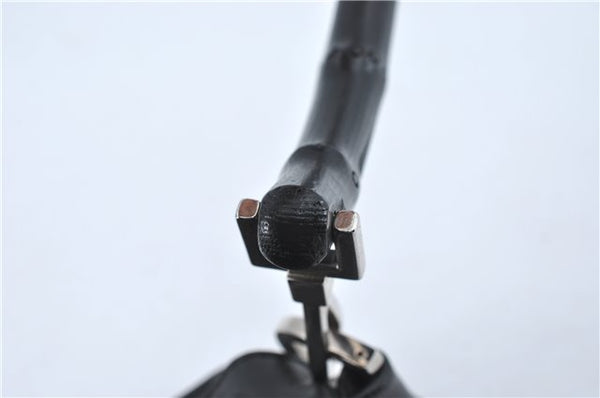 Authentic GUCCI Bamboo Hand Bag Purse Leather 0014095 Black Junk J2561