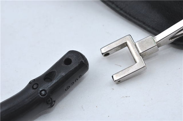 Authentic GUCCI Bamboo Hand Bag Purse Leather 0014095 Black Junk J2561