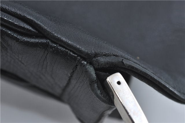 Authentic GUCCI Bamboo Hand Bag Purse Leather 0014095 Black Junk J2561