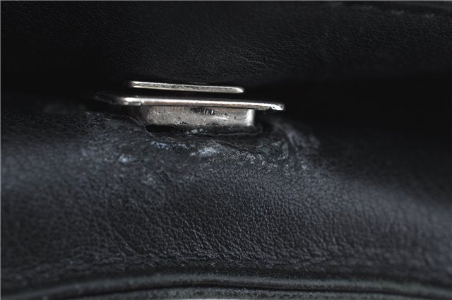 Authentic GUCCI Bamboo Hand Bag Purse Leather 0014095 Black Junk J2561