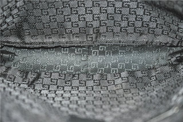 Authentic GUCCI Bamboo Hand Bag Purse Leather 0014095 Black Junk J2561