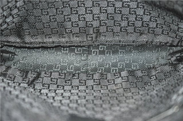 Authentic GUCCI Bamboo Hand Bag Purse Leather 0014095 Black Junk J2561