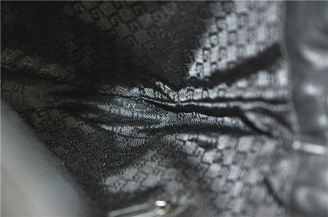 Authentic GUCCI Bamboo Hand Bag Purse Leather 0014095 Black Junk J2561