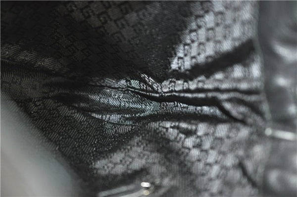 Authentic GUCCI Bamboo Hand Bag Purse Leather 0014095 Black Junk J2561