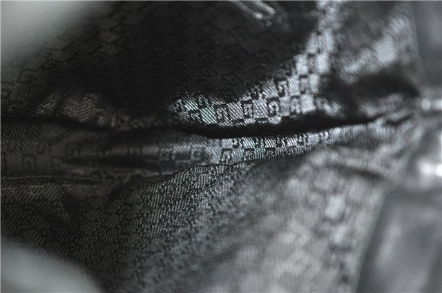 Authentic GUCCI Bamboo Hand Bag Purse Leather 0014095 Black Junk J2561