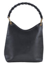 Authentic GUCCI Bamboo Shoulder Hand Bag Purse Leather 0013007 Black J2562