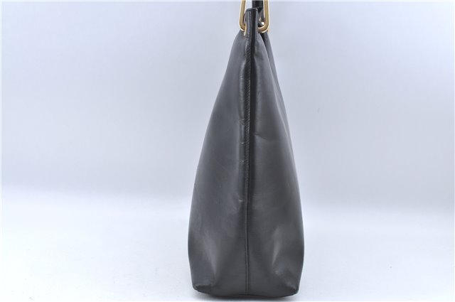 Authentic GUCCI Bamboo Shoulder Hand Bag Purse Leather 0013007 Black J2562