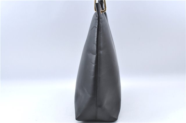 Authentic GUCCI Bamboo Shoulder Hand Bag Purse Leather 0013007 Black J2562