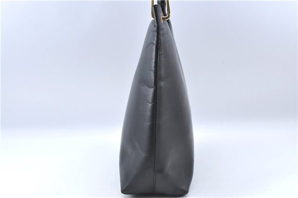 Authentic GUCCI Bamboo Shoulder Hand Bag Purse Leather 0013007 Black J2562