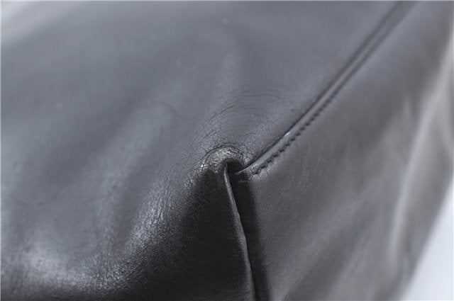 Authentic GUCCI Bamboo Shoulder Hand Bag Purse Leather 0013007 Black J2562