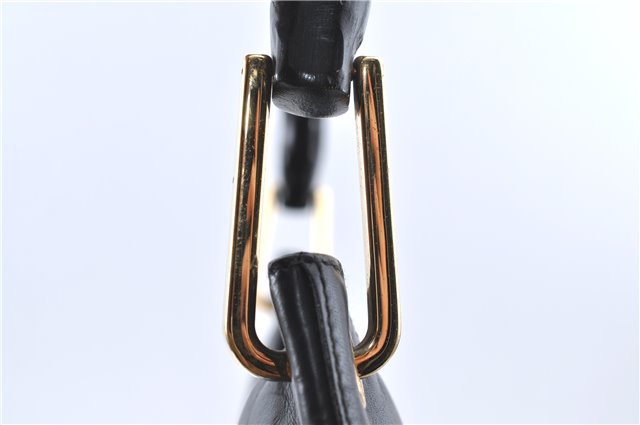 Authentic GUCCI Bamboo Shoulder Hand Bag Purse Leather 0013007 Black J2562