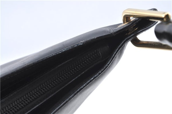 Authentic GUCCI Bamboo Shoulder Hand Bag Purse Leather 0013007 Black J2562