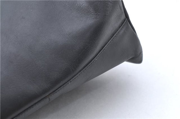 Authentic GUCCI Bamboo Shoulder Hand Bag Purse Leather 0013007 Black J2562