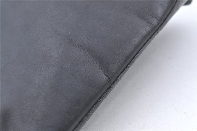 Authentic GUCCI Bamboo Shoulder Hand Bag Purse Leather 0013007 Black J2562