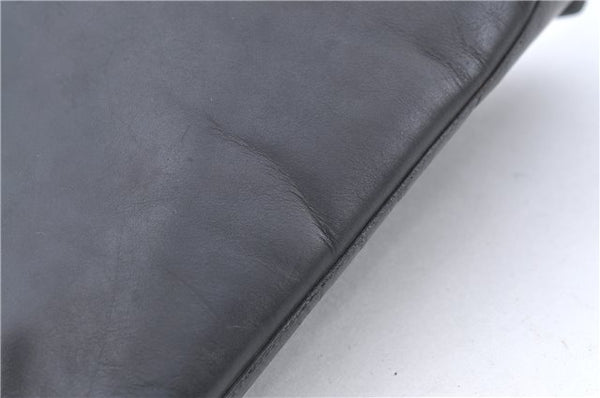 Authentic GUCCI Bamboo Shoulder Hand Bag Purse Leather 0013007 Black J2562