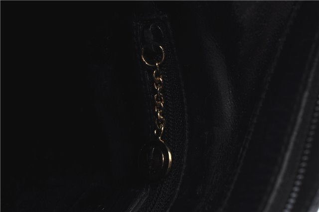 Authentic GUCCI Bamboo Shoulder Hand Bag Purse Leather 0013007 Black J2562