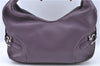 Authentic BURBERRY Vintage Leather Shoulder Hand Bag Purse Purple J2563
