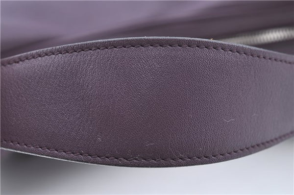 Authentic BURBERRY Vintage Leather Shoulder Hand Bag Purse Purple J2563
