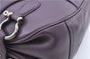 Authentic BURBERRY Vintage Leather Shoulder Hand Bag Purse Purple J2563
