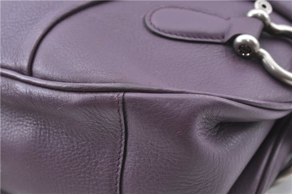 Authentic BURBERRY Vintage Leather Shoulder Hand Bag Purse Purple J2563