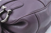 Authentic BURBERRY Vintage Leather Shoulder Hand Bag Purse Purple J2563