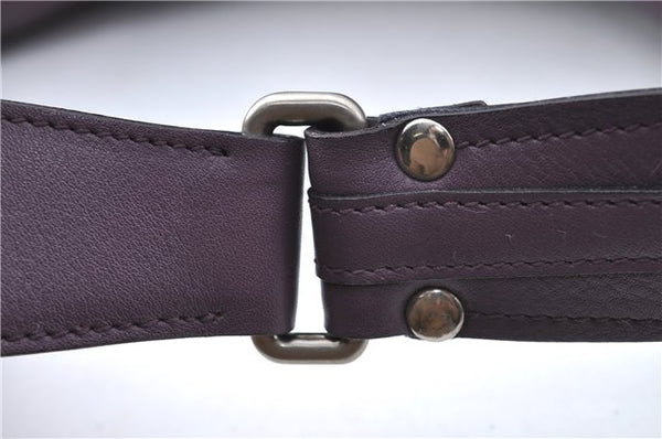 Authentic BURBERRY Vintage Leather Shoulder Hand Bag Purse Purple J2563