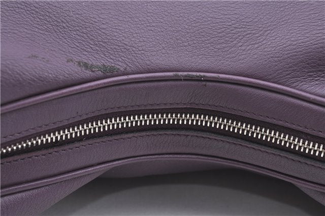 Authentic BURBERRY Vintage Leather Shoulder Hand Bag Purse Purple J2563