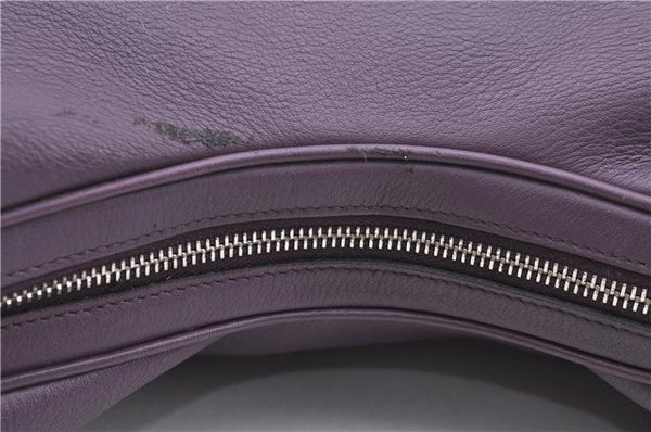 Authentic BURBERRY Vintage Leather Shoulder Hand Bag Purse Purple J2563