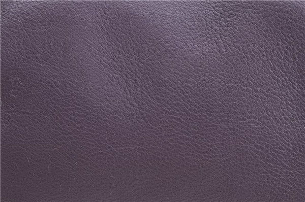 Authentic BURBERRY Vintage Leather Shoulder Hand Bag Purse Purple J2563