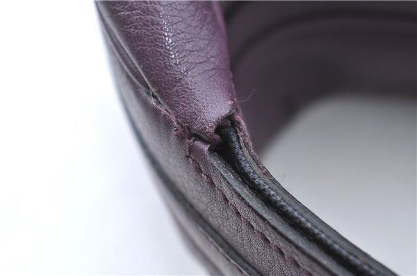 Authentic BURBERRY Vintage Leather Shoulder Hand Bag Purse Purple J2563