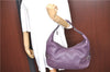 Authentic BURBERRY Vintage Leather Shoulder Hand Bag Purse Purple J2563